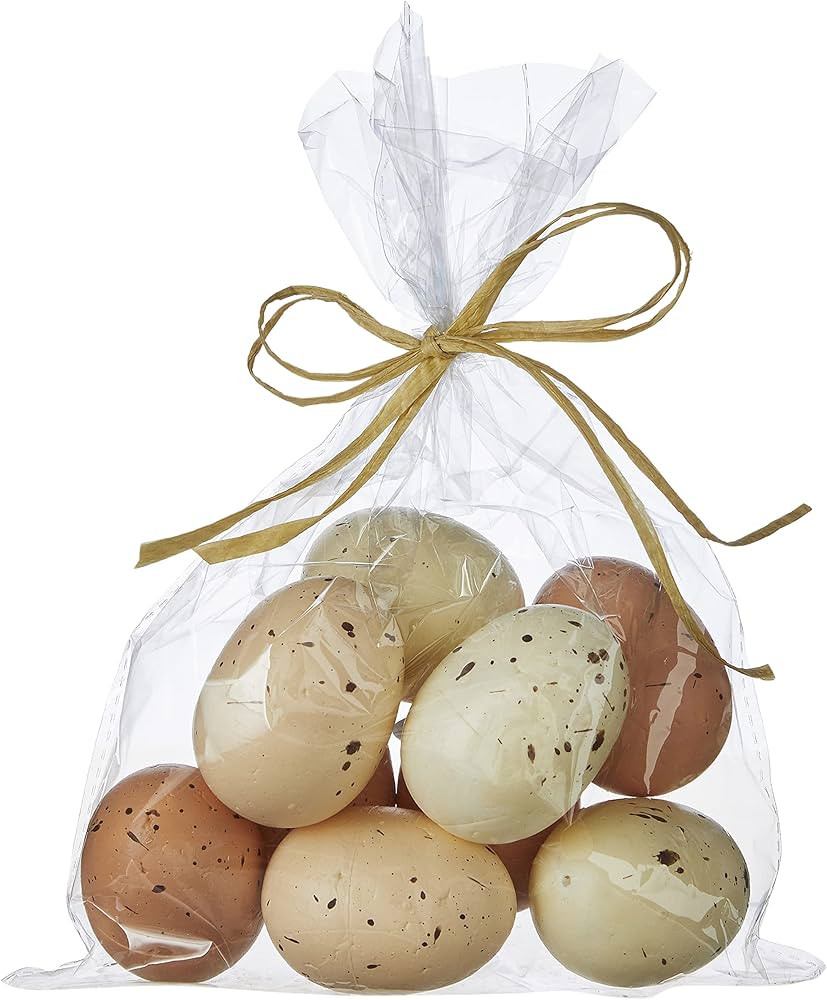 Raz Artificial Bird Eggs, 9 Pieces, 2 Inches Long, Soft Cream and Brown Shades Speckled Eggs Bowl... | Amazon (US)
