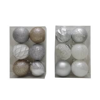 Assorted 6ct. 4.5" Silver & White Shatterproof Ball Ornaments by Ashland® | Michaels | Michaels Stores
