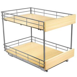 SELECT Pull Out Cabinet Organizer - Slide Out Drawers for Kitchen Cabinets - 14 in. x 21 in. Double | The Home Depot