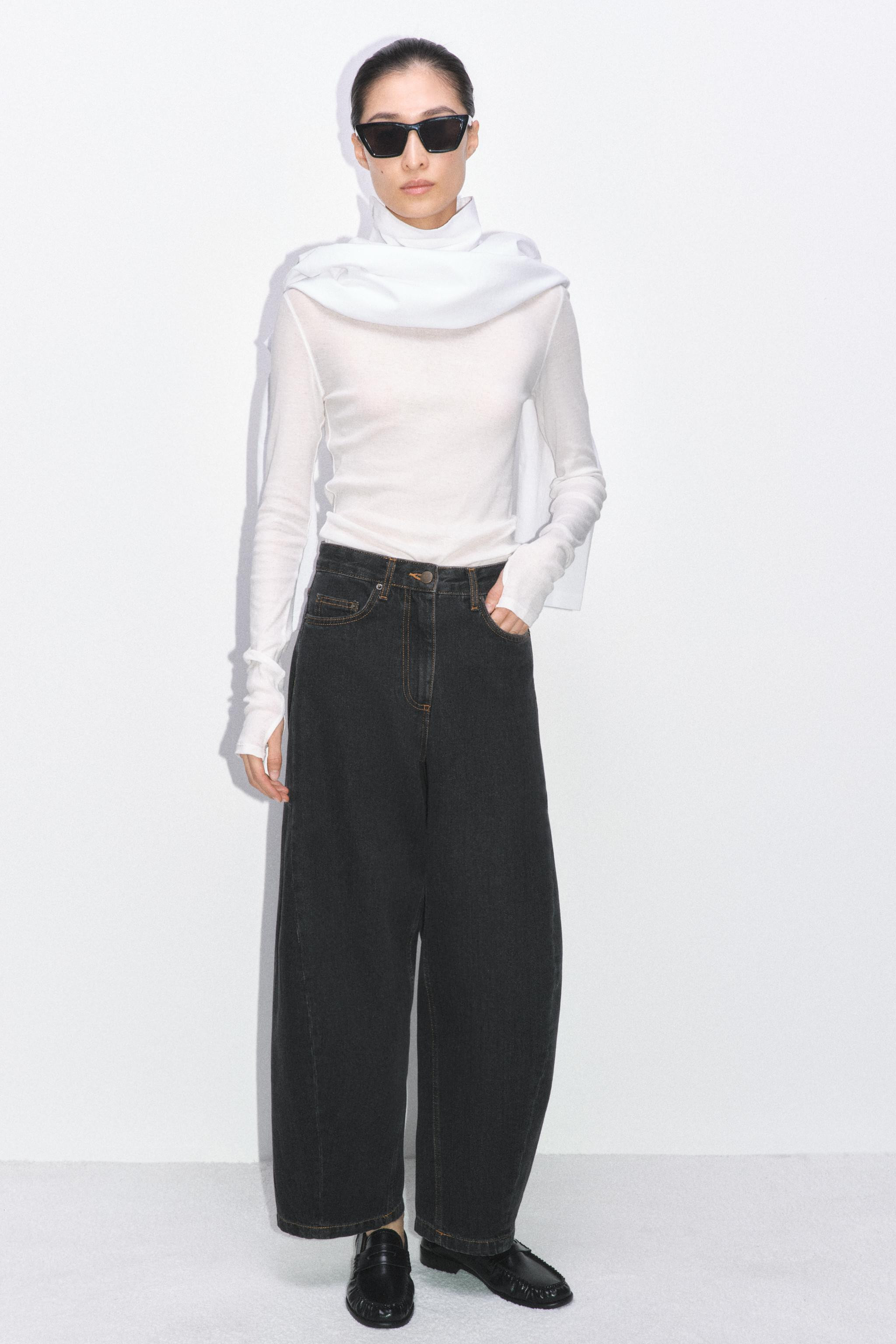 ZW COLLECTION MID-RISE ANKLE BALLOON JEANS | Zara US
