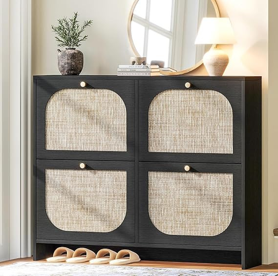 Nicetree Shoe Cabinet Storage for Entryway, Narrow Shoe Organizers with 4 Flip Drawers, Freestand... | Amazon (US)