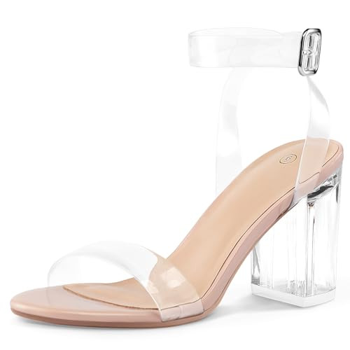 Amazon.com | COASIS Women's Chunky Block Heels Open Toe Ankle Strap 3.5 Inch Heeled Sandals, Hot ... | Amazon (US)