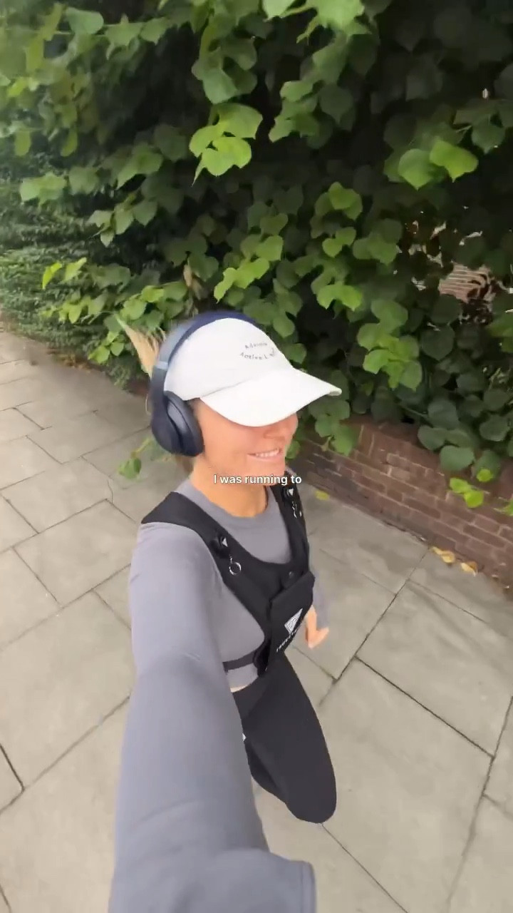 Grey long sleeve, running top; cream cap, black gym leggings, running vest, orange running trainer, adanola, Tala 

#LTKfitness #LTKSeasonal #LTKeurope