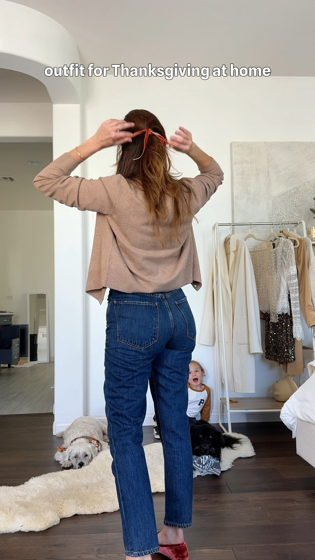 Cardigan: S / Shell: S / Jeans: 25 : loafers run tts - I also added similar jeans that I have and love which are a less expensive option 

Everything I wore to Thanksgiving yesterday is majorly on sale today for Black Friday 💌

I’m all about classic chic outfits to make getting dressed simple yet stylish. A cardigan set and jeans are timeless staples you can wear year after year. To make it festive for Turkey Day, I just added touches of velvet with loafers and a hair ribbon. 🍂🎀

And my boys? How cute are the plaid bandanas @pawsreports got them?! Head to their page to see all the pups styled for the holidays. 🐾 

Hope you had the best Thanksgiving, filled with love, laughter and hopefully a little pie! 🥧💛


#LTKHoliday #LTKCyberWeek #LTKOver40