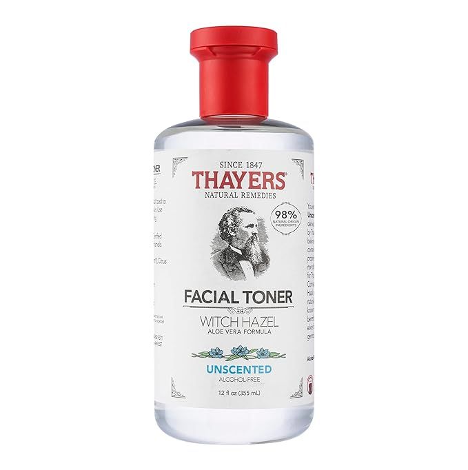 THAYERS Alcohol-Free Unscented Witch Hazel Facial Toner with Aloe Vera Formula, 12 oz | Amazon (US)