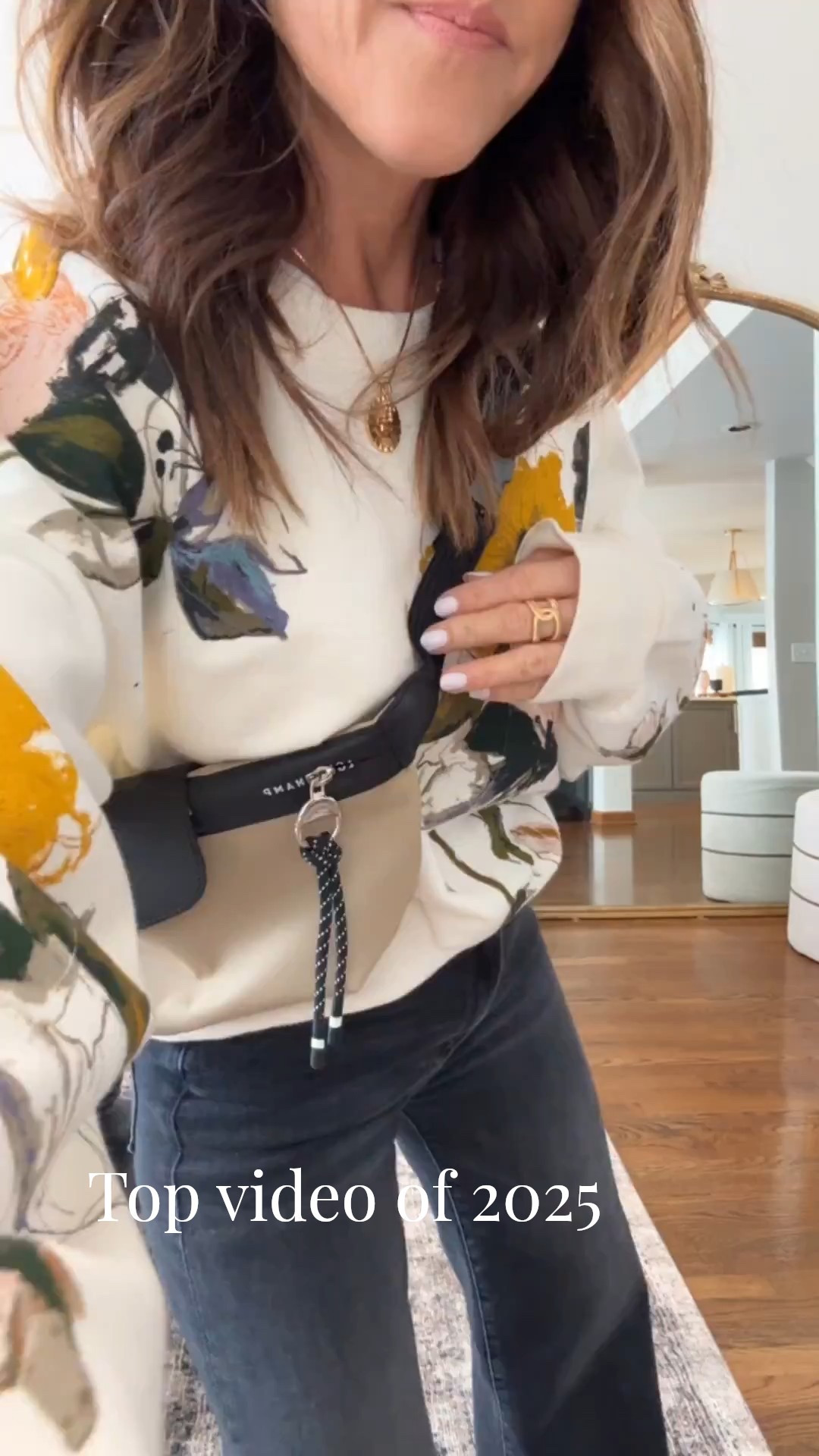 Top video of 2025. Which is perfect for our go-to everyday elevated casual style. 
Jeans tts. 25 in petite 
Small sweatshirt 

#LTKootd #LTKOver40 #LTKSeasonal