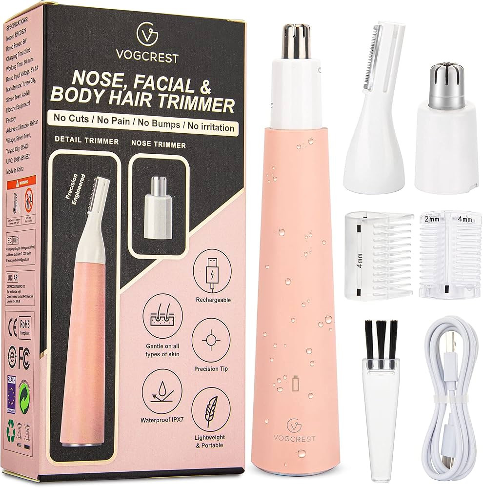 VG VOGCREST Eyebrow Trimmer & Nose Hair Trimmer for Women, Precision Lady’s Clipper for Nose Ey... | Amazon (US)