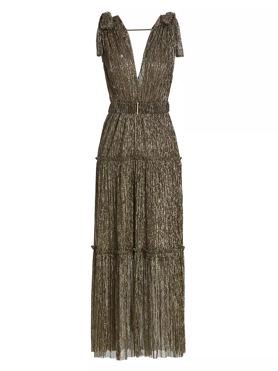 Helena Belted Metallic Midi-Dress | Saks Fifth Avenue