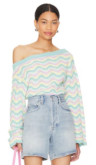 Launa Striped Sweater in Pastel Striped Multi | Revolve Clothing (Global)