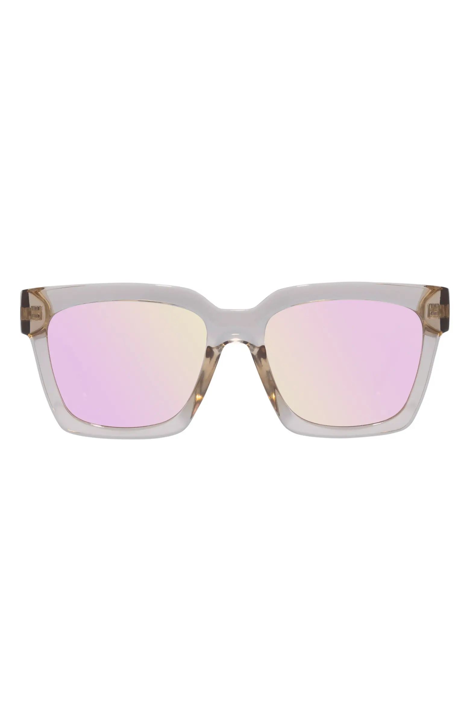 Le Specs Weekend Riot 56mm Mirrored Rectangular Sunglasses | Nordstrom | Nordstrom