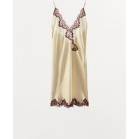 Zara - Satin Camisole Dress With Lace - White - S - Woman | Zara UK