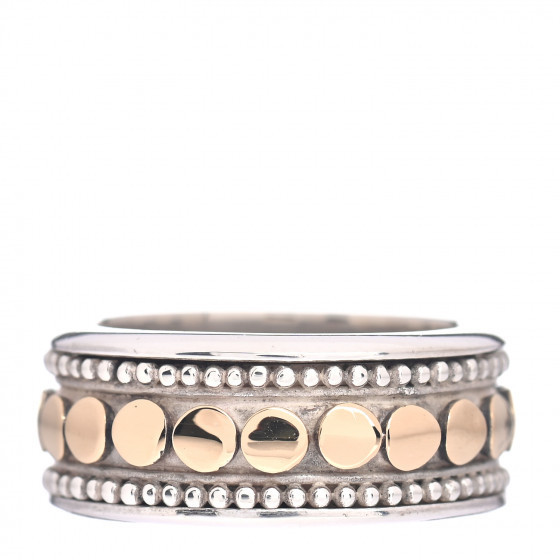 JOHN HARDY Sterling Silver 18K Yellow Gold Dot Band Ring 53 6.5 | Fashionphile