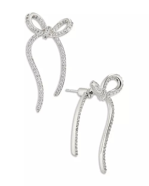 Pavé Bow Front to Back Earrings in 18K Gold Plated | Bloomingdale's (US)