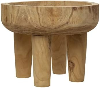 Creative Co-Op Decorative Paulownia Wood Pedestal, 18" L x 18" W x 14" H, Natural | Amazon (US)