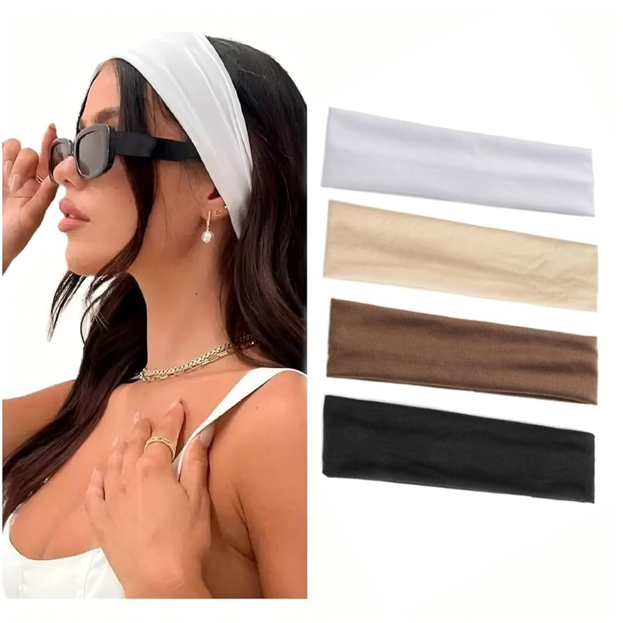 4 Stück/Set Stirnbänder für Damen, rutschfest, stilvolle modische Sport-Haarbänder für Damen... | Amazon (DE)
