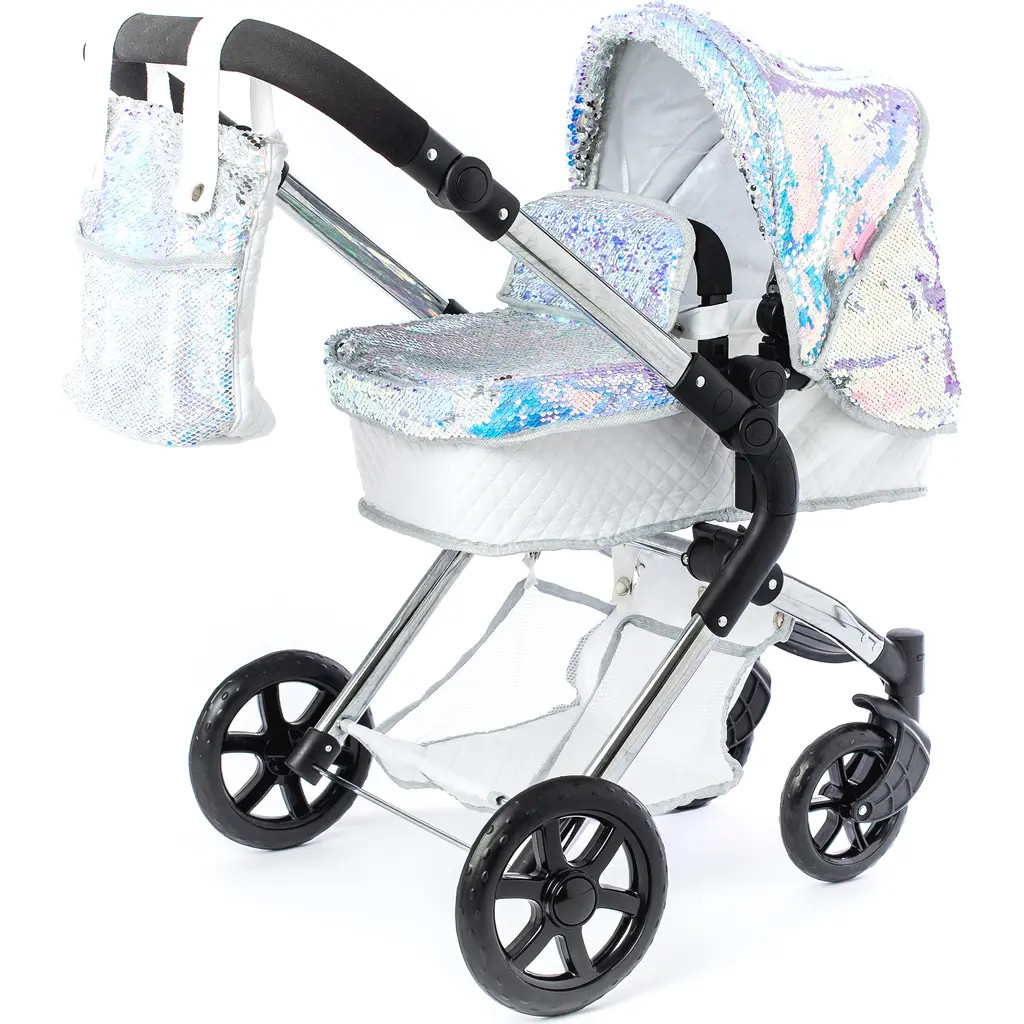 Roma Prams Polly Single Doll Pram, Mermaid Sequins, Convertible 2 In 1 in Multicolored at Nordstrom | Nordstrom