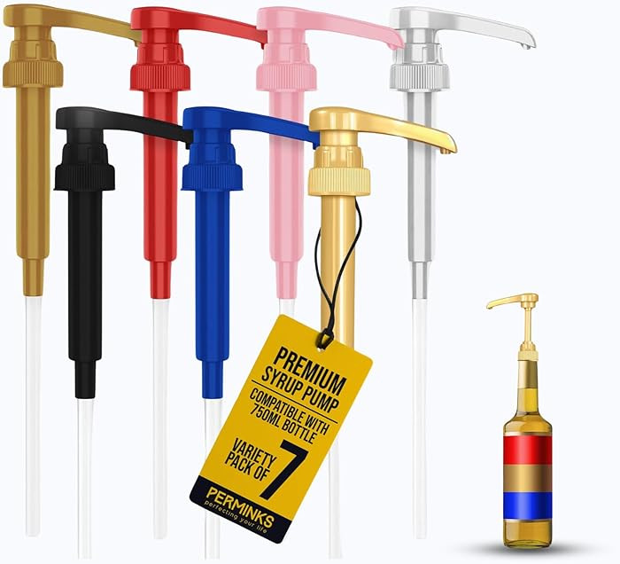 Syrup Pumps (Variety Pack of 7 Colors) Compatible with Torani & Davinci 750ml Bottles-Ideal Coffe... | Amazon (US)
