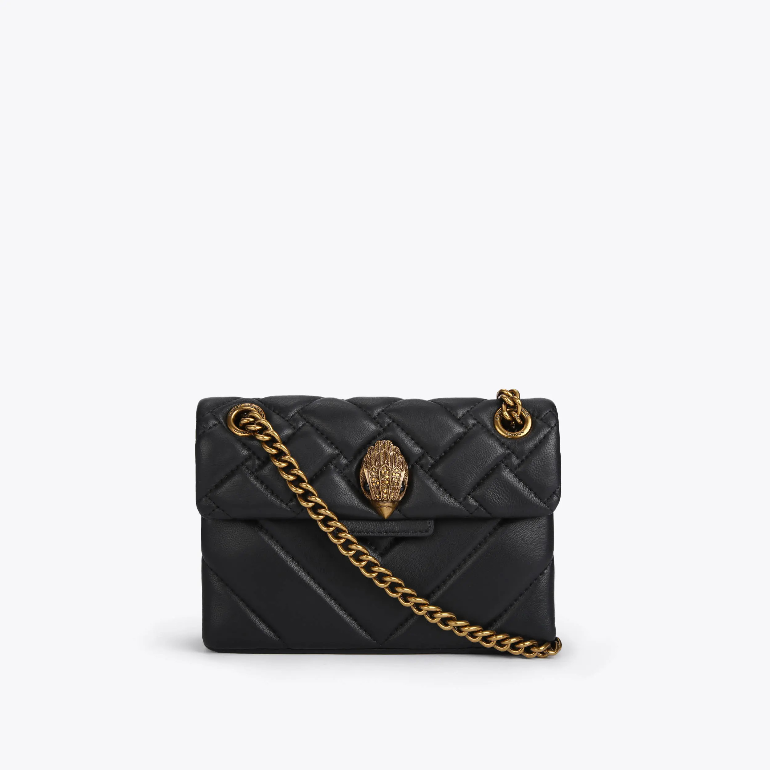 MINI KENSINGTON X BAG Black Quilted Leather Mini Purse by KURT GEIGER LONDON | Kurt Geiger US
