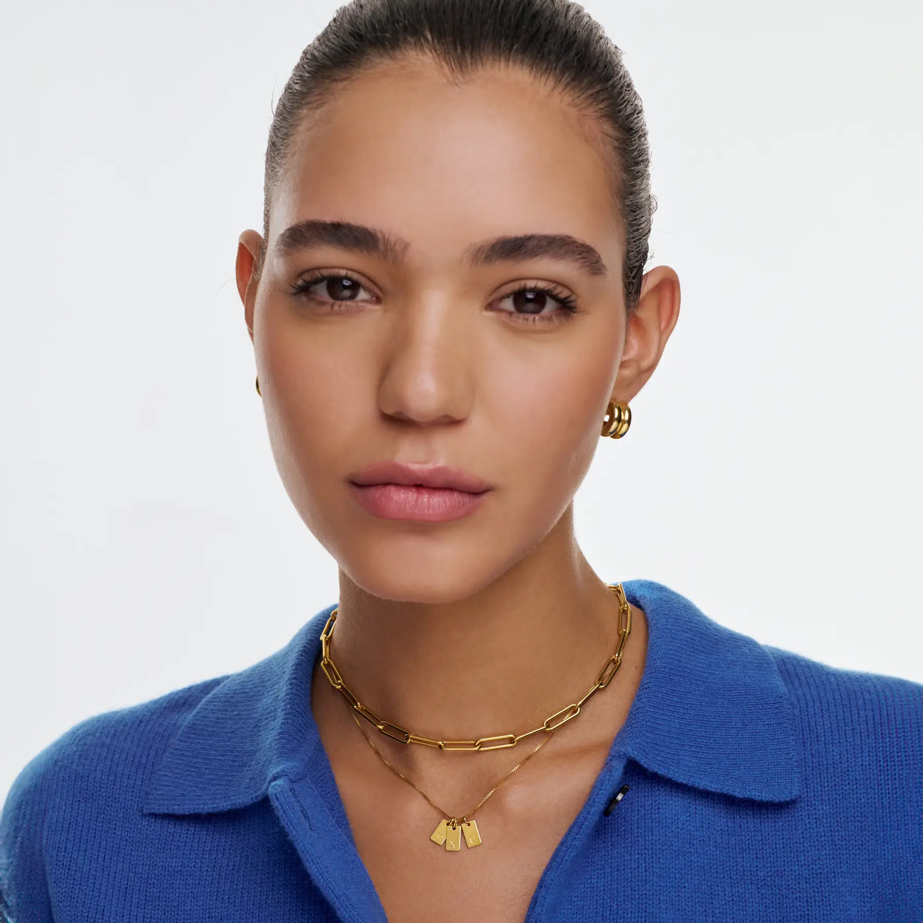 Willow Tag Initial Necklace - Gold Vermeil | Oak & Luna (US)