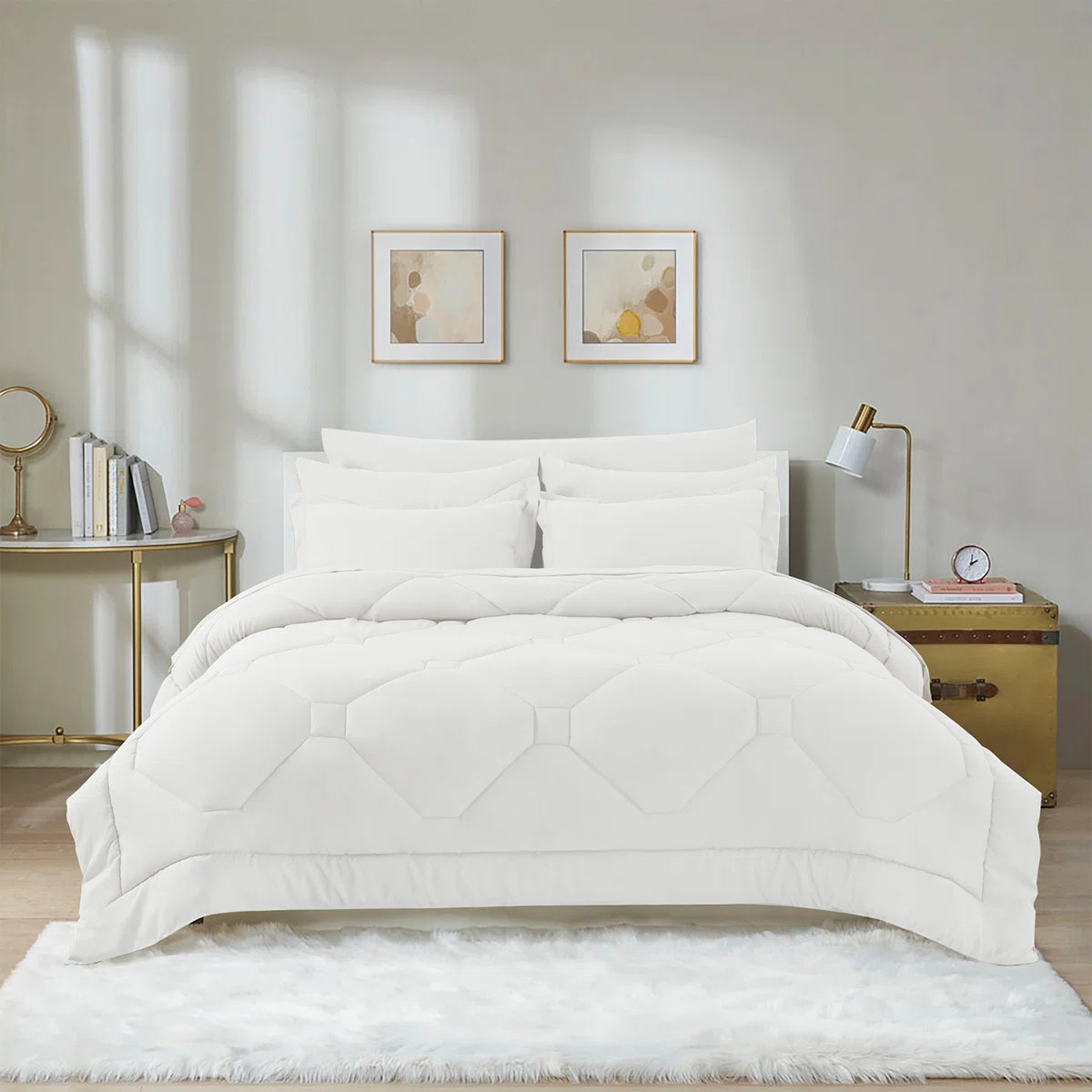 8 PCS Modern Comforter Set with Sheets All Season Bed in a Bag | Wayfair North America