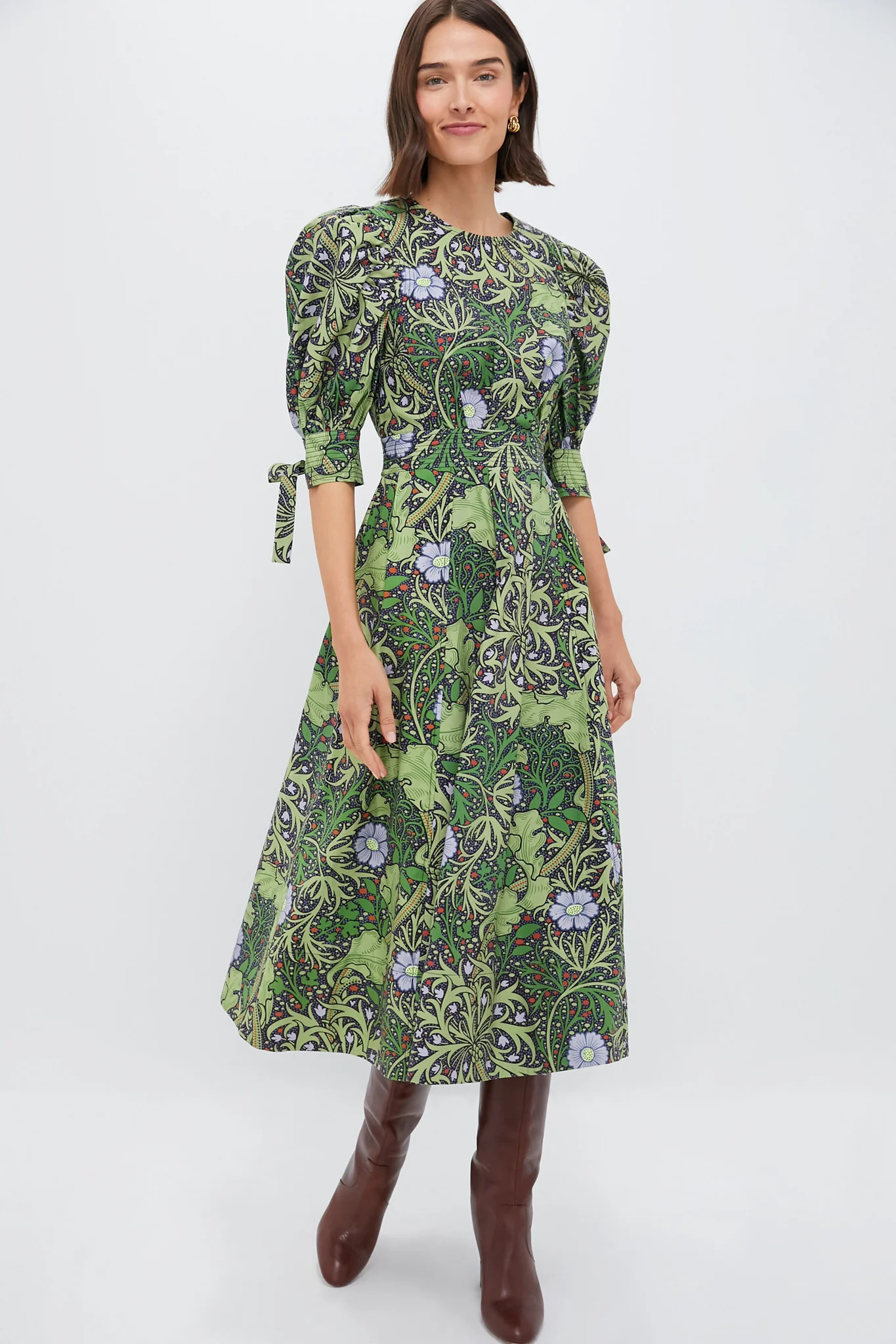 Green Vine Floral Grayson Midi Dress | Tuckernuck (US)