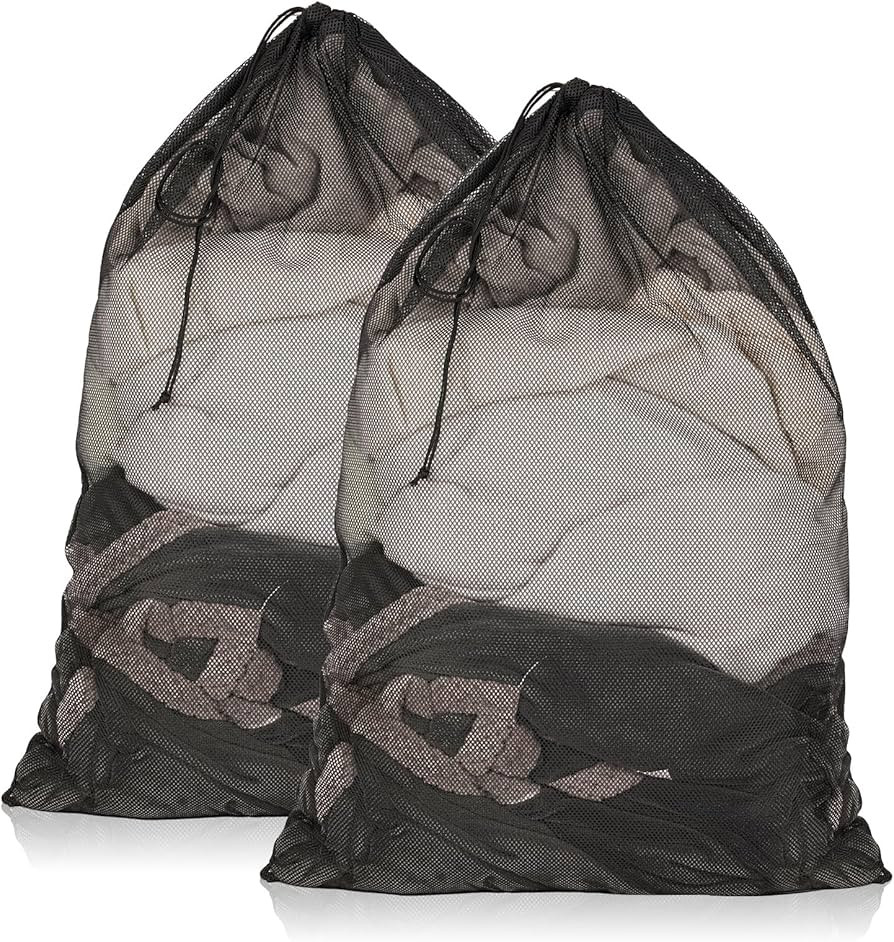 2 Pack Mesh Laundry Bags, 23 x 34 Inches Heavy Duty Mesh Laundry Bag, Large Laundry Drawstring Ba... | Amazon (US)