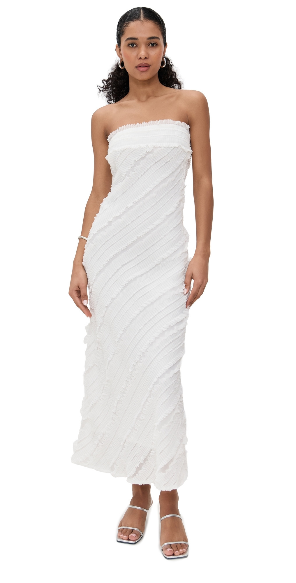 endless rose Strapless Ruffled Maxi Dress White S | Shopbop