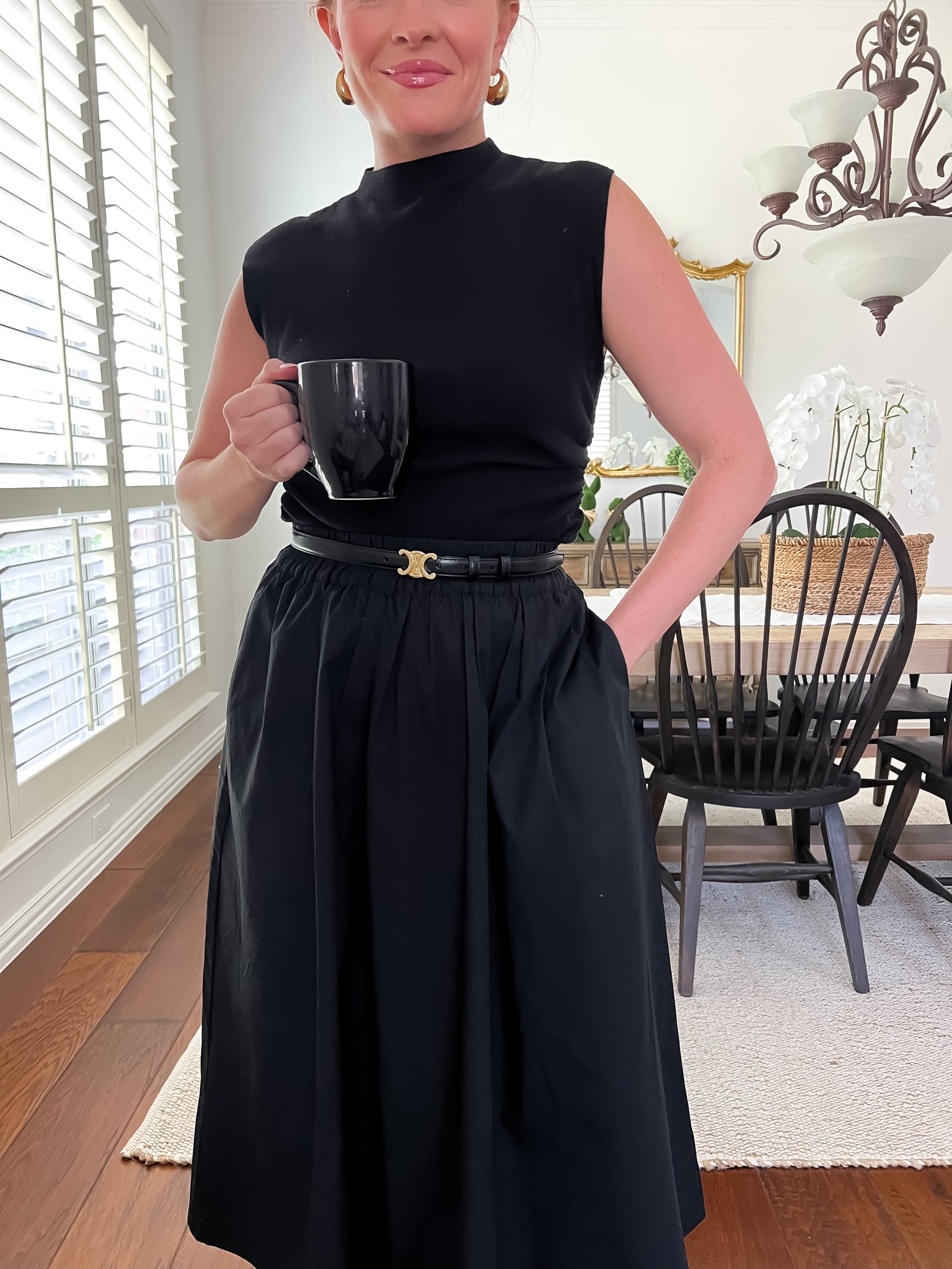 My work from home outfit🖤 I love to dress up to work from home to help me with motivation to get things done! But I always have to wear my comfy slippers!

#LTKStyleTip #LTKBacktoSchool #LTKWorkwear