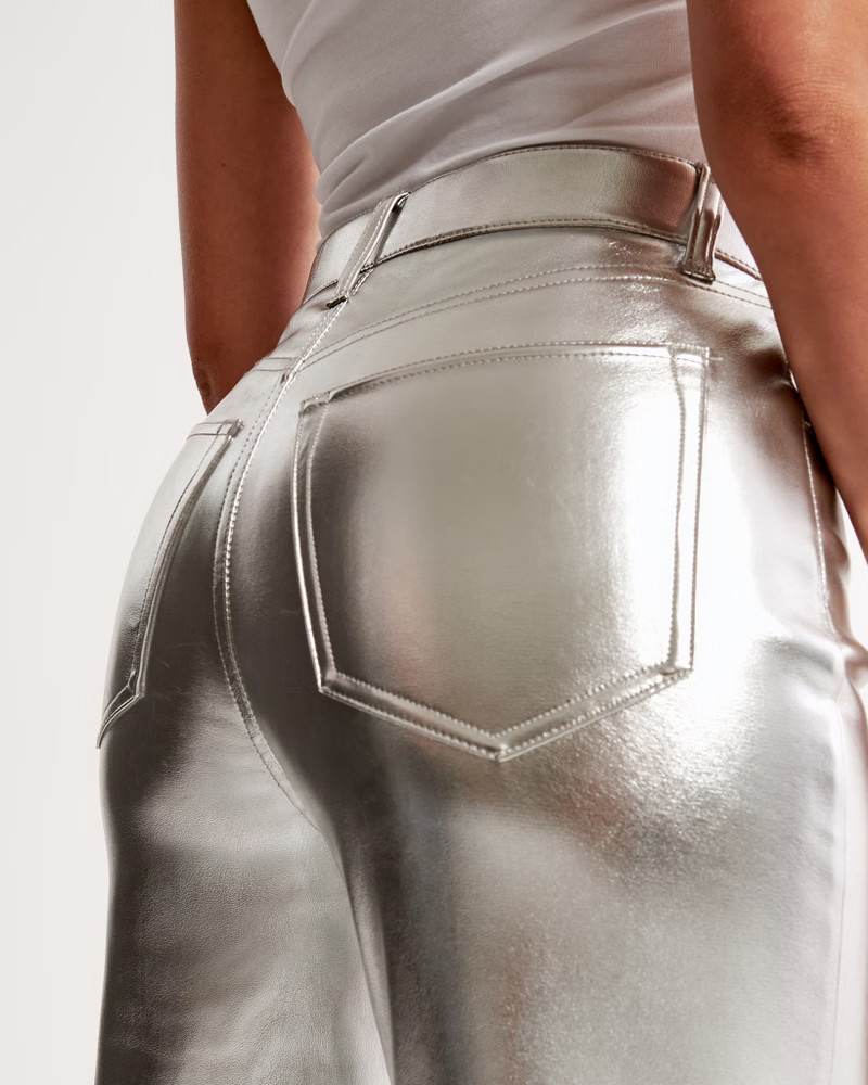 Vegan Leather 90s Straight Pant | Abercrombie & Fitch (US)