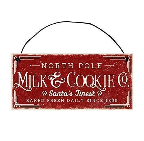North Pole Milk & Cookie Co Wood Sign | Local Legends Designs Handmade Christmas Decor | 12 x 5.5... | Amazon (US)