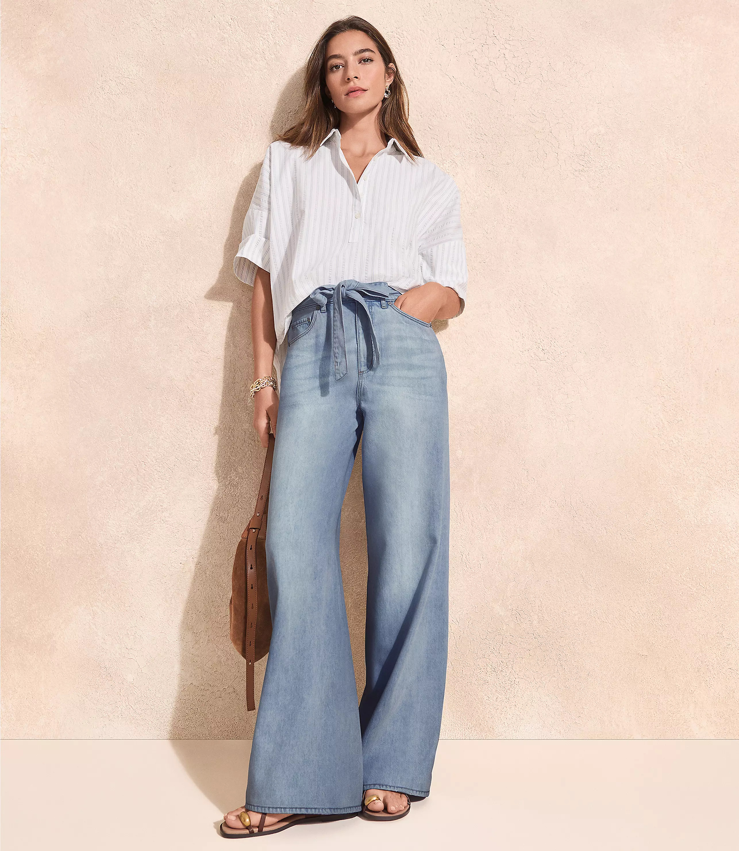 Palazzo Jeans in Light Wash | LOFT