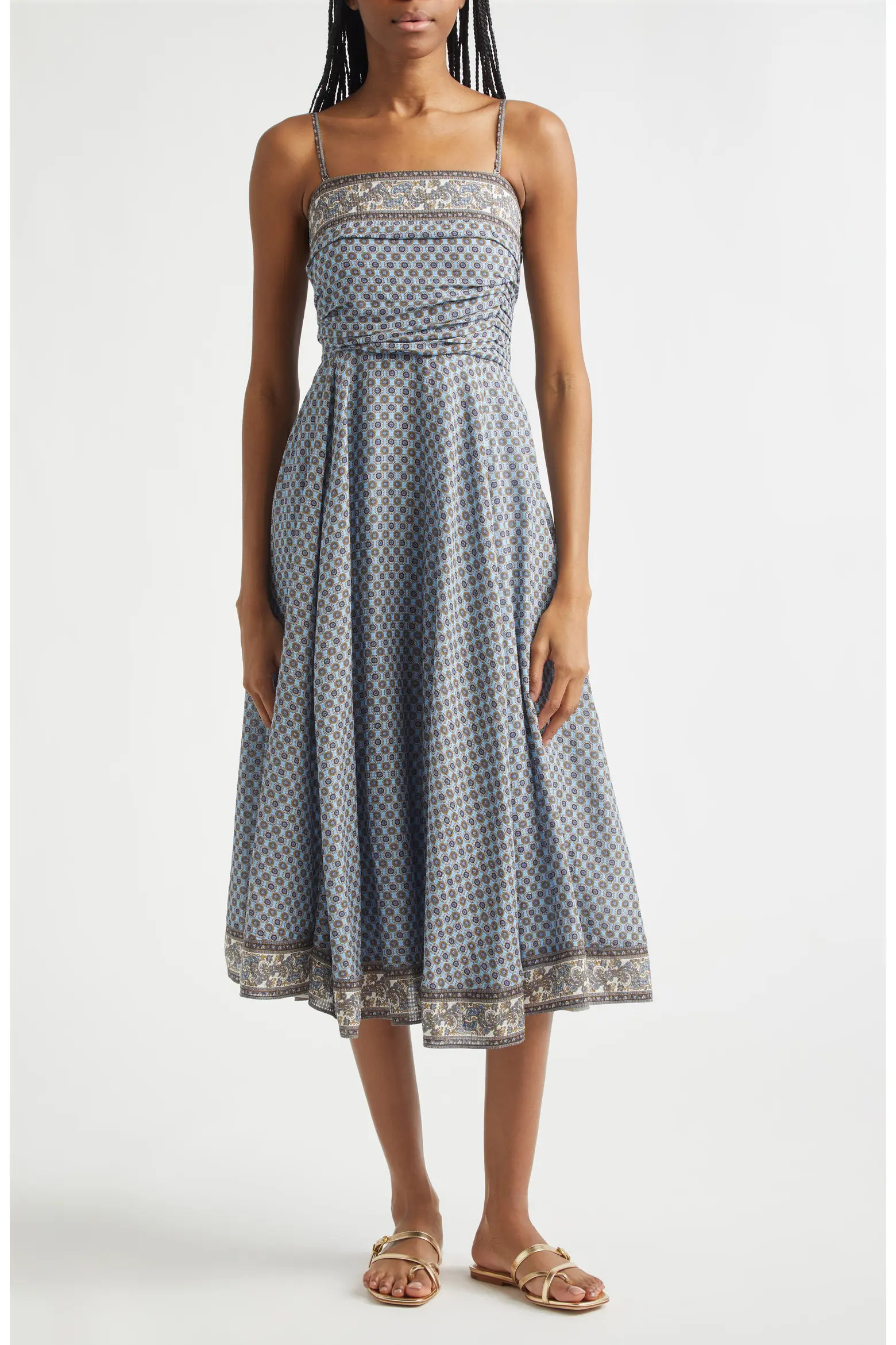 Lana Ruched Medallion & Paisley Print Midi Dress (Women) | Nordstrom | Nordstrom