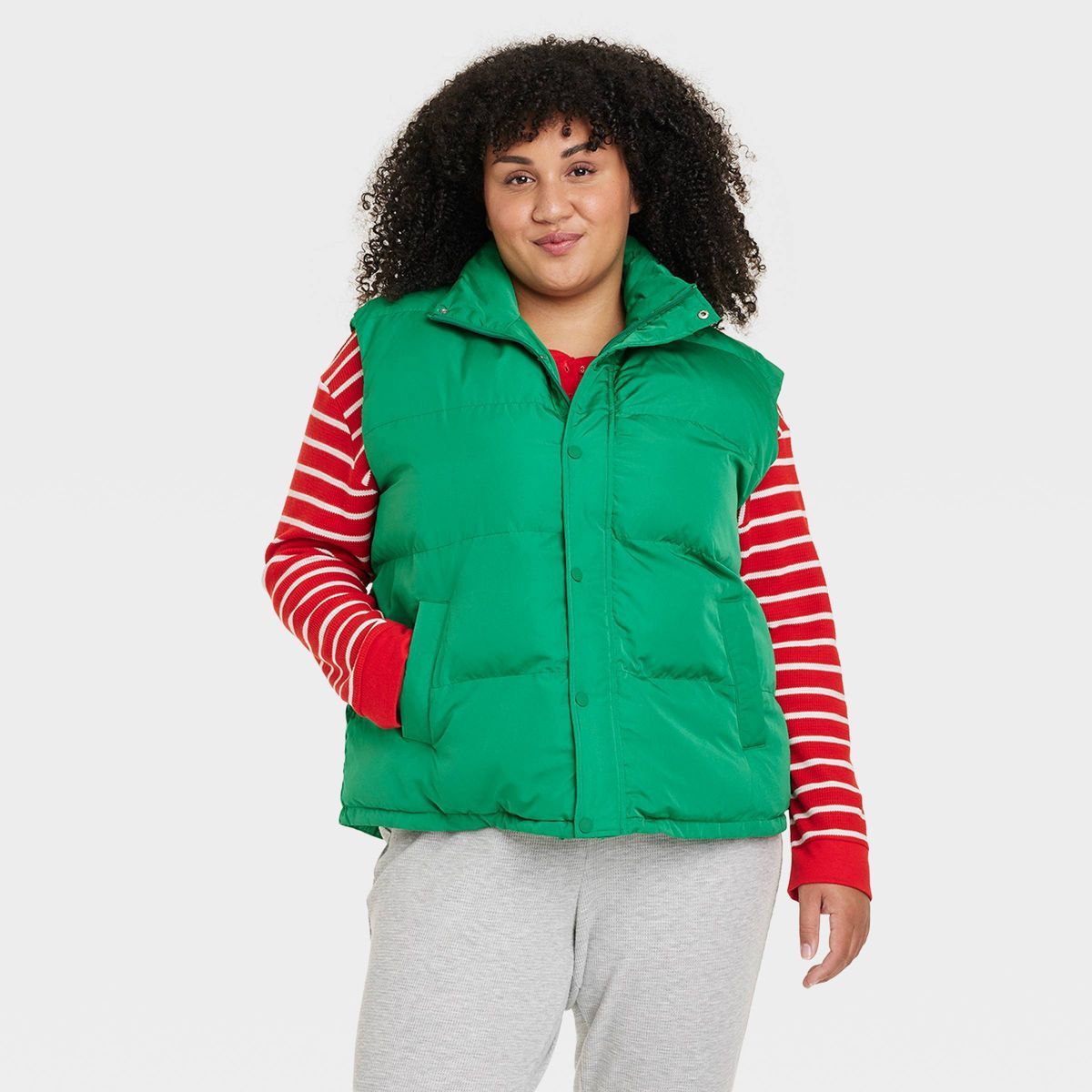 Women's Matching Family Puffer Vest - Wondershop™ Green | Target