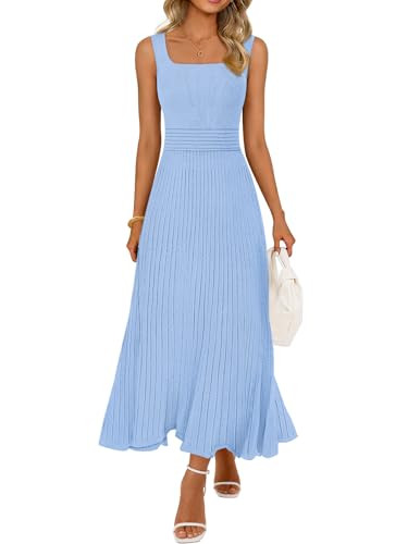 MEROKEETY Women's Summer Midi Dress 2026 Spring Sleeveless Pleated A Line Casual Business Work Co... | Amazon (US)