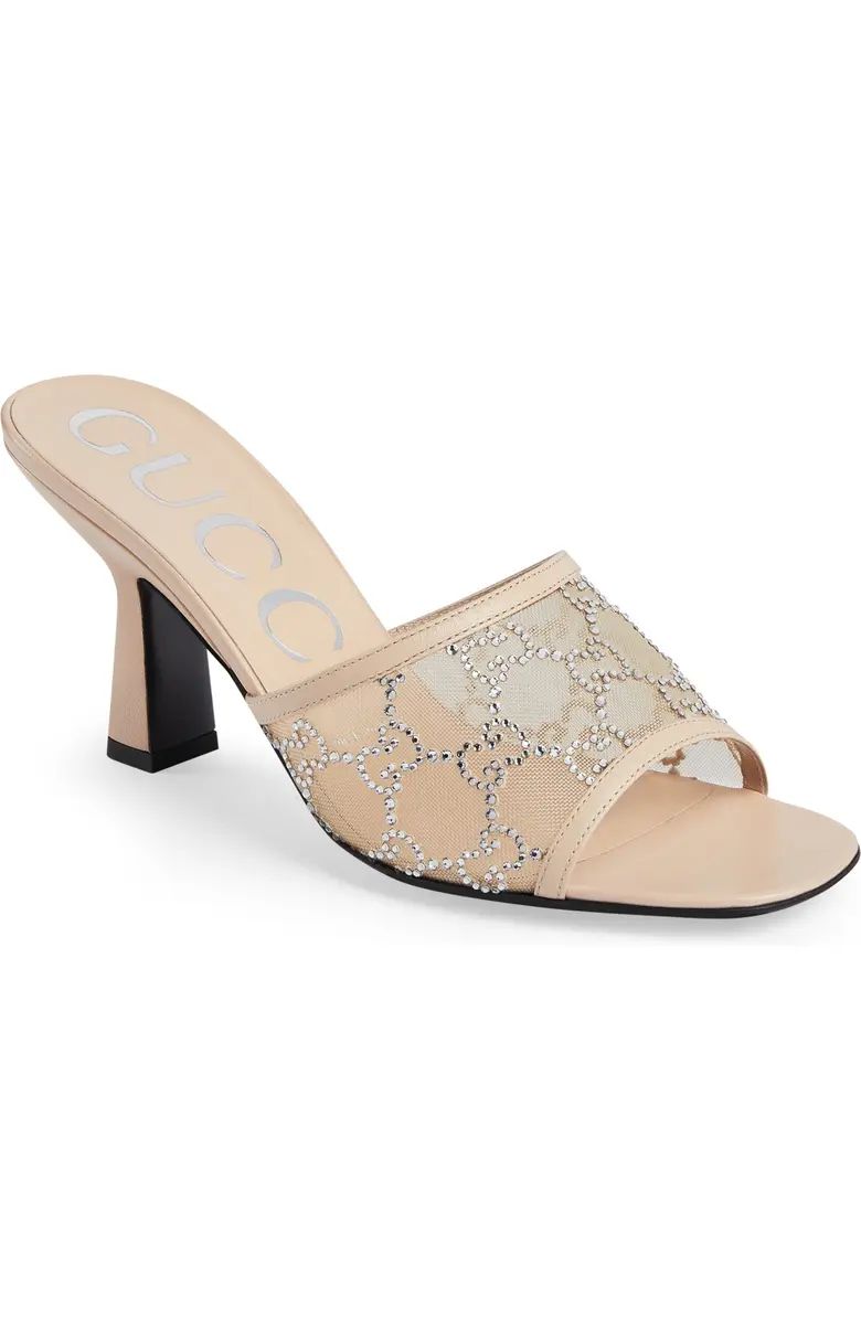 GG Crystal Mesh Slide Sandal (Women) | Nordstrom