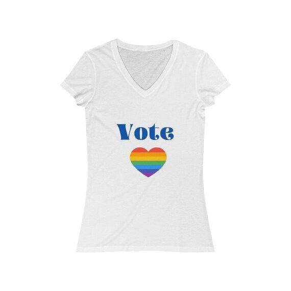 Vote with a Rainbow Heart Women's Jersey Short Sleeve | Etsy | Etsy (US)