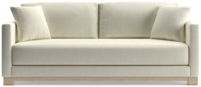 Gather Wood Base Bench Sofa 88" + Reviews | Crate & Barrel | Crate & Barrel