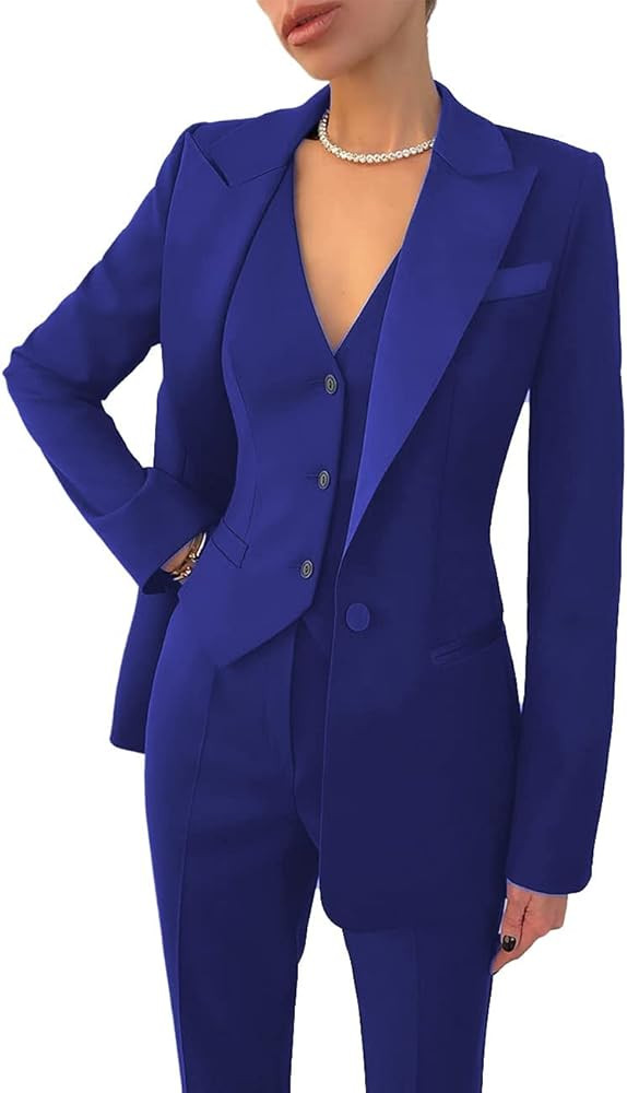 Women' Suit,3 Piece Womens Office Suit Set Slim Fit Elegance Notch Lapel Collar Jacket for Women-... | Amazon (US)