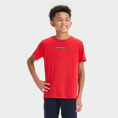 Boys' Short Sleeve 'Unstoppable' Graphic T-Shirt - All In Motion™ Red | Target