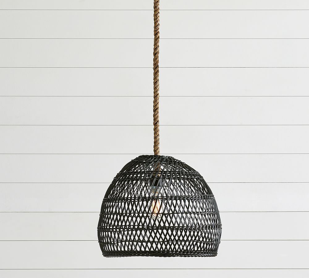 Flora Outdoor All-Weather Wicker Pendant | Pottery Barn (US)