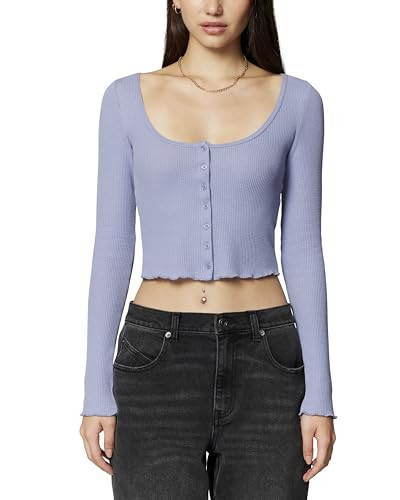 florence by mills Women's Fluffy Snuggle Micro Thermal Baby Button Front Cardigan, Smokey Purple, Medium | Amazon (US)