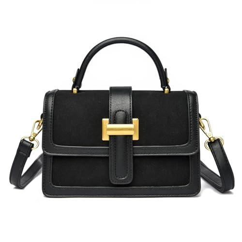 Micmores Mini Crossbody Ba - Faux Suede & Vegan Leather Small Square Purse for Women, Top Handle ... | Amazon (US)