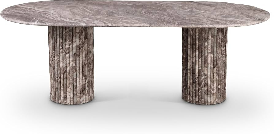 Meridian Furniture 925Brown-DT Messina Collection Art Deco Dining Table with Toronto Brown Genuin... | Amazon (US)