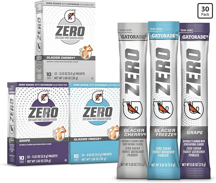 Gatorade G Zero Sports Drink Mix Powder Packets, 3 Flavor Frost Variety Pack, Electrolyte Powder ... | Amazon (US)