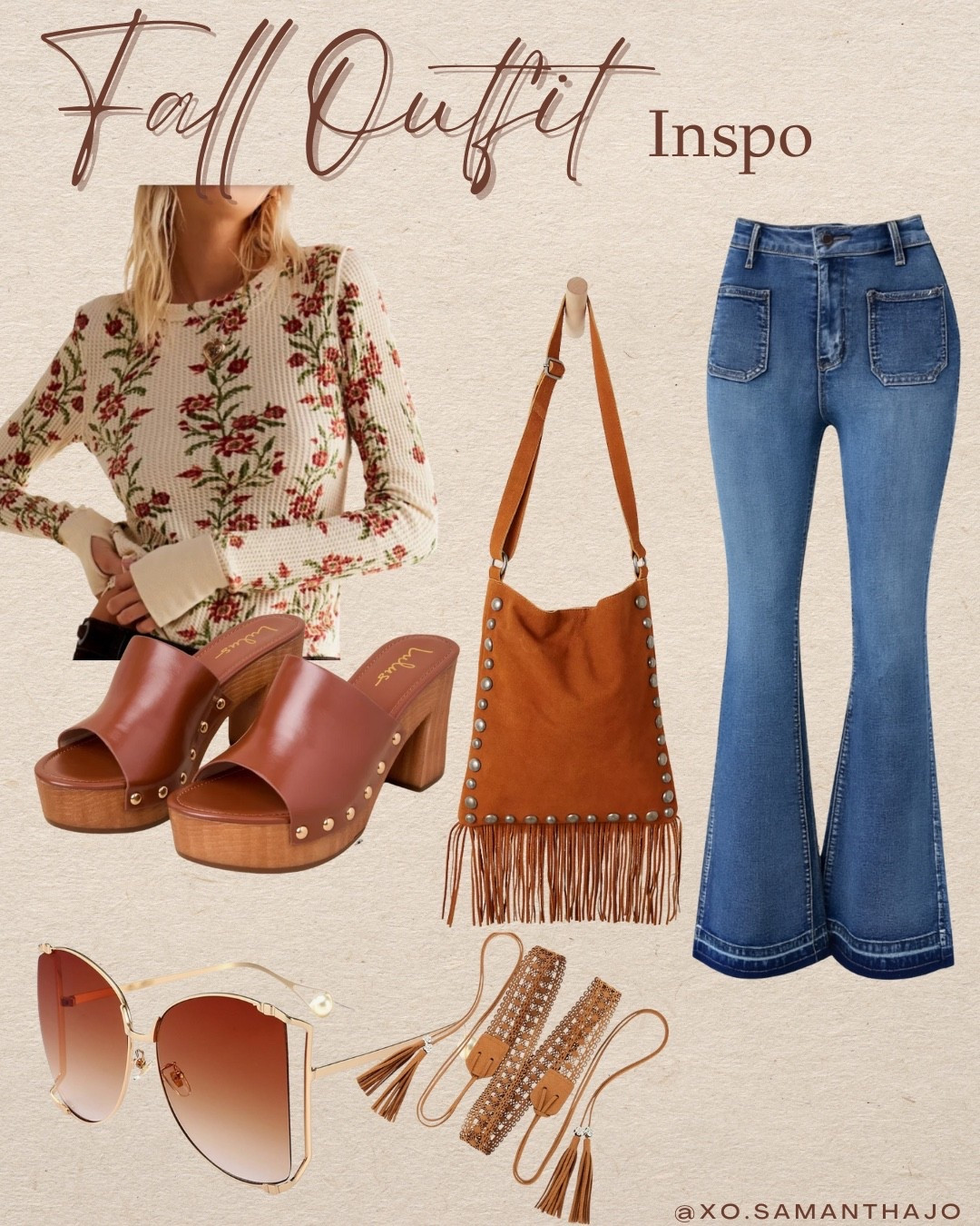 Fall outfit inspo, Free People western outfit, boho fall fashion, floral knit sweater, flare jeans outfit, platform clogs, fringe suede crossbody bag, western fringe bag, oversized sunglasses, bohemian accessories, woven belt, Amazon fall outfit, Free People look for less, western boho style, cozy fall outfit, trendy fall fashion 2025.


#LTKSeasonal #LTKStyleTip #LTKItBag