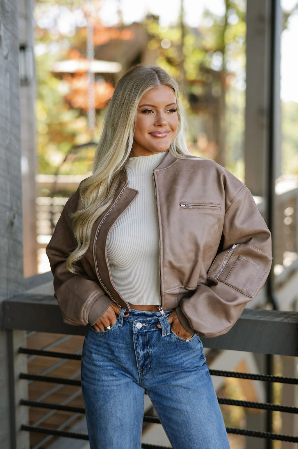Kirby Leather Jacket- Camel | These Three