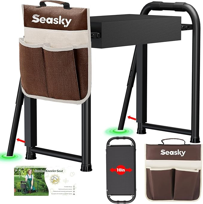 seasky Foldable Garden Kneeler and Seat, Anti-Tipping Gardening Bench Widened Thick Soft Kneeling... | Amazon (US)