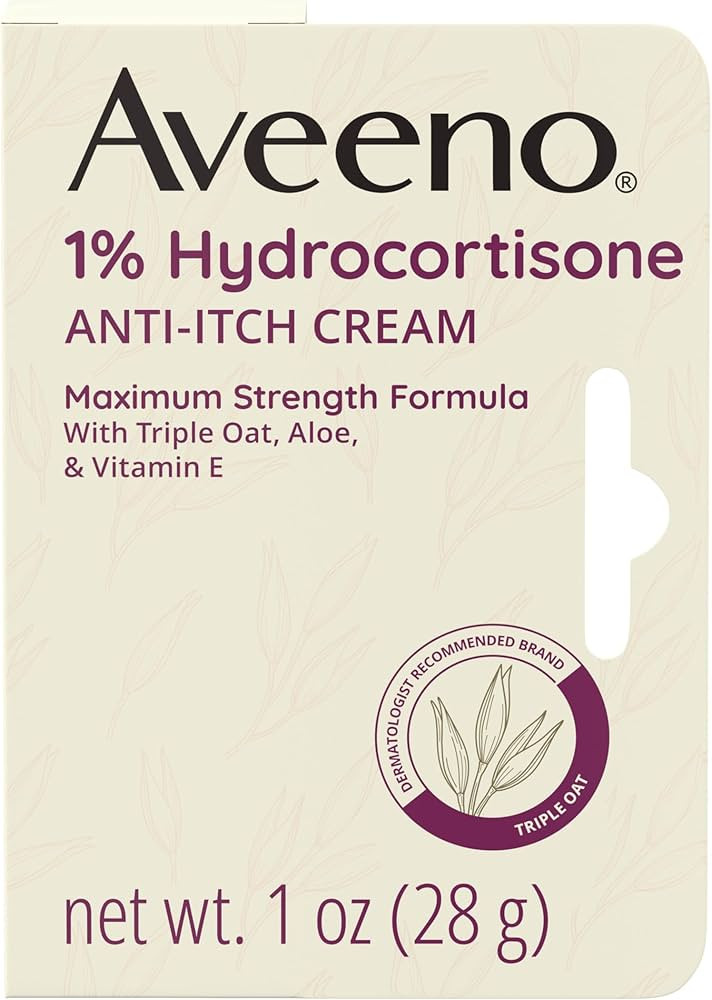 Aveeno Maximum Strength 1% Hydrocortisone Anti-Itch Cream, Triple Oat, Aloe & Vitamin E For Itch ... | Amazon (US)