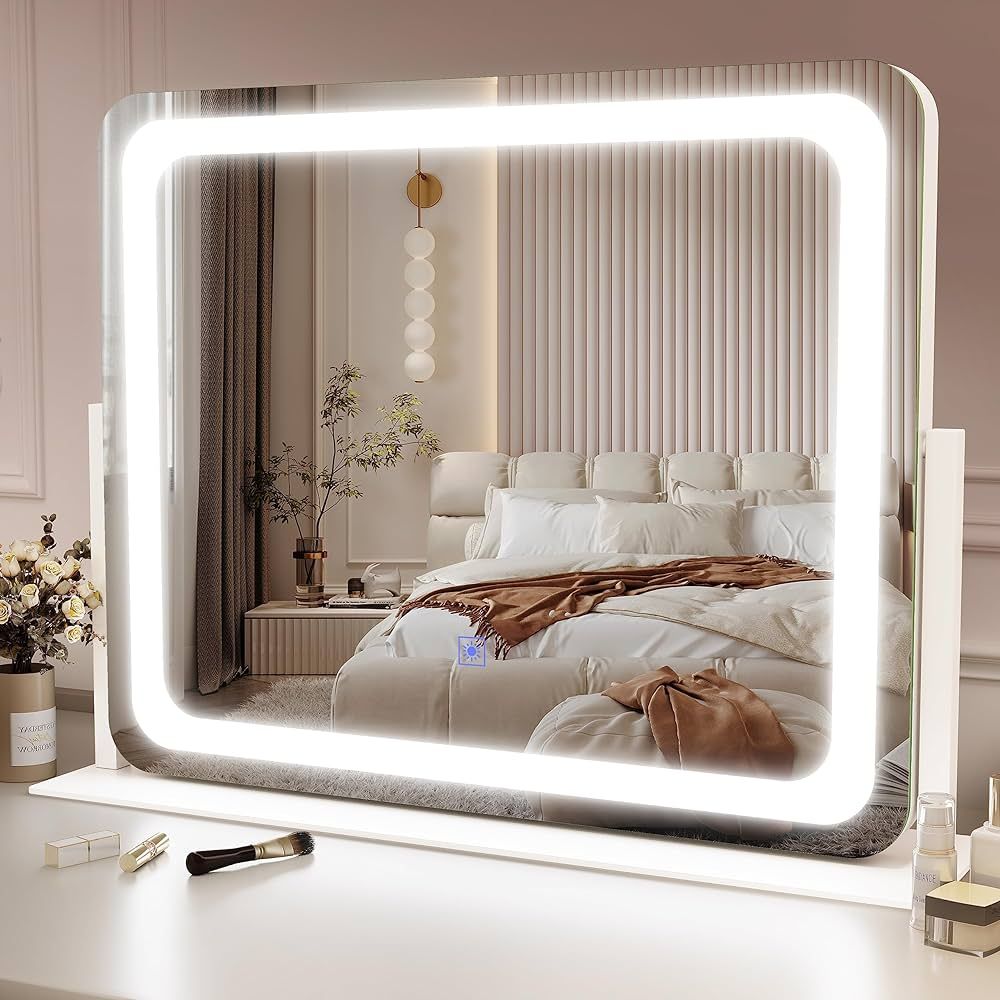 Vanity Mirror Makeup Mirror with Lights, Large Lighted Vanity Mirror, Light Up Mirror with Smart ... | Amazon (US)