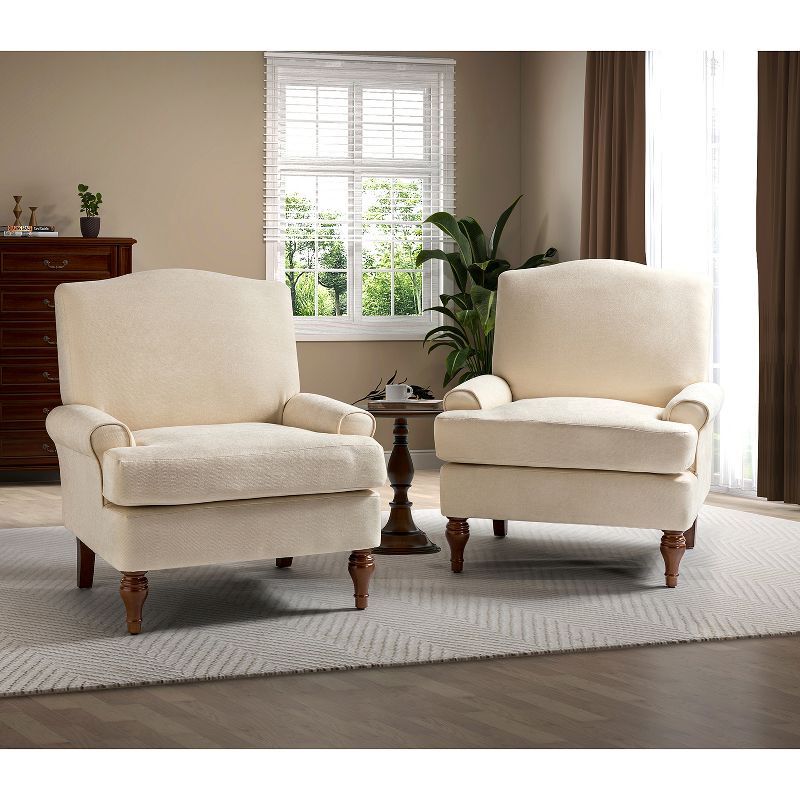 Set of 2 Bastien Wooden Uphholstery Armchair with Recessed Arms | KARAT HOME | Target